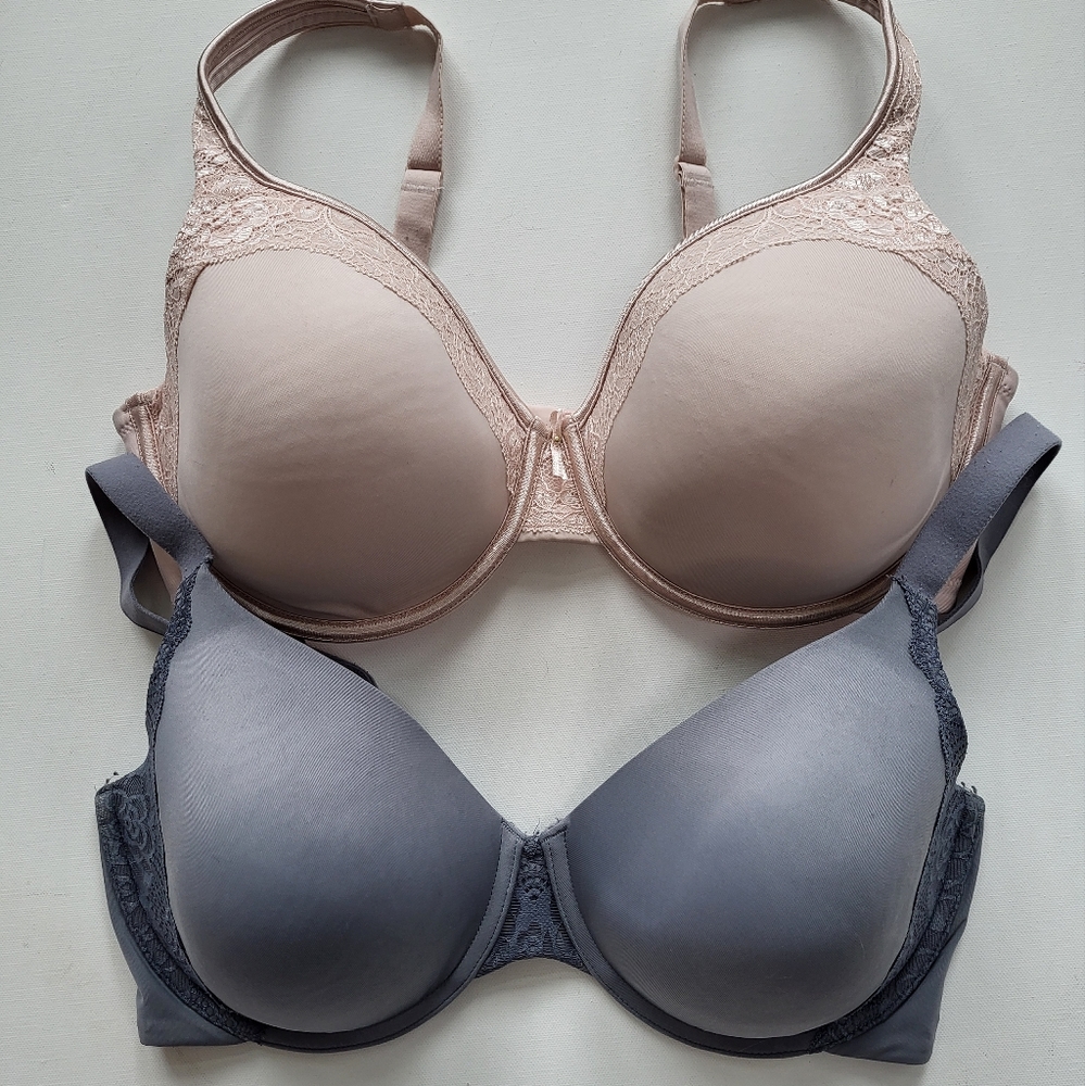 Vanity Fair Lace Accent Bras in Cream and Gray